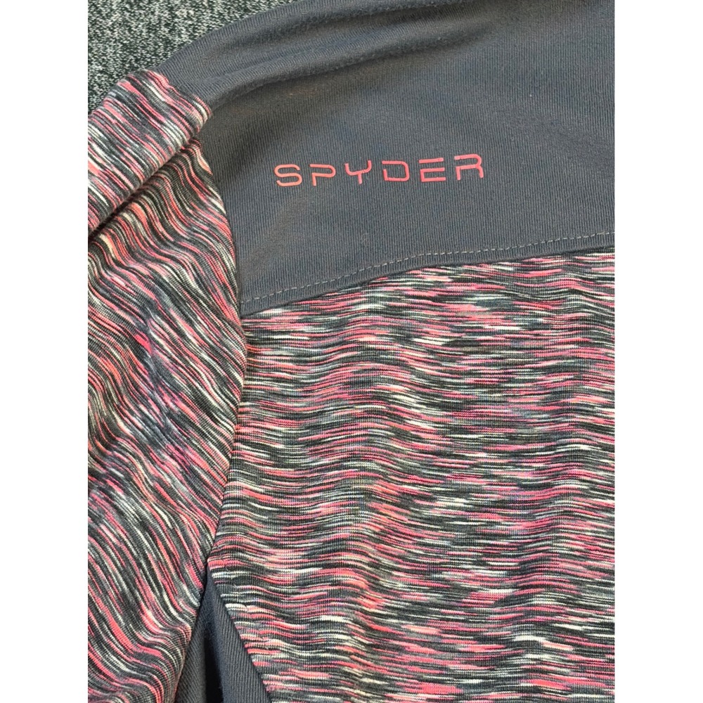 Spyder Womens Pink Space Dye Quarter Zip Pullover Long Sleeve Active Top Size 8 - Picture 7 of 8